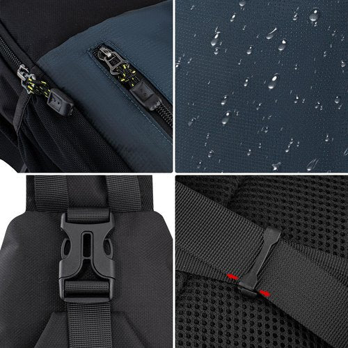 Peicees Sling Bag Crossbody Backpack For Men Women Hiking Waterproof Travel Shoulder Bags For Man Daypack Lightweight (Black)