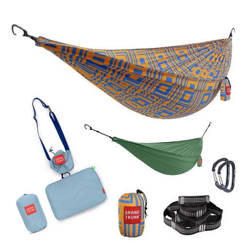 Grand Trunk Ultimate Hammock Bundle – Lightweight Hammock Kit with Adjustable Straps, Travel Pillow & Gear Sling (Wild Forest)