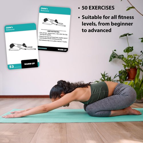 Palace Learning Yoga Pose Exercise Cards Volume 2 - Yoga Positions and Workout Fitness Cards with Over 50 Poses - 2.5" x 3.5"