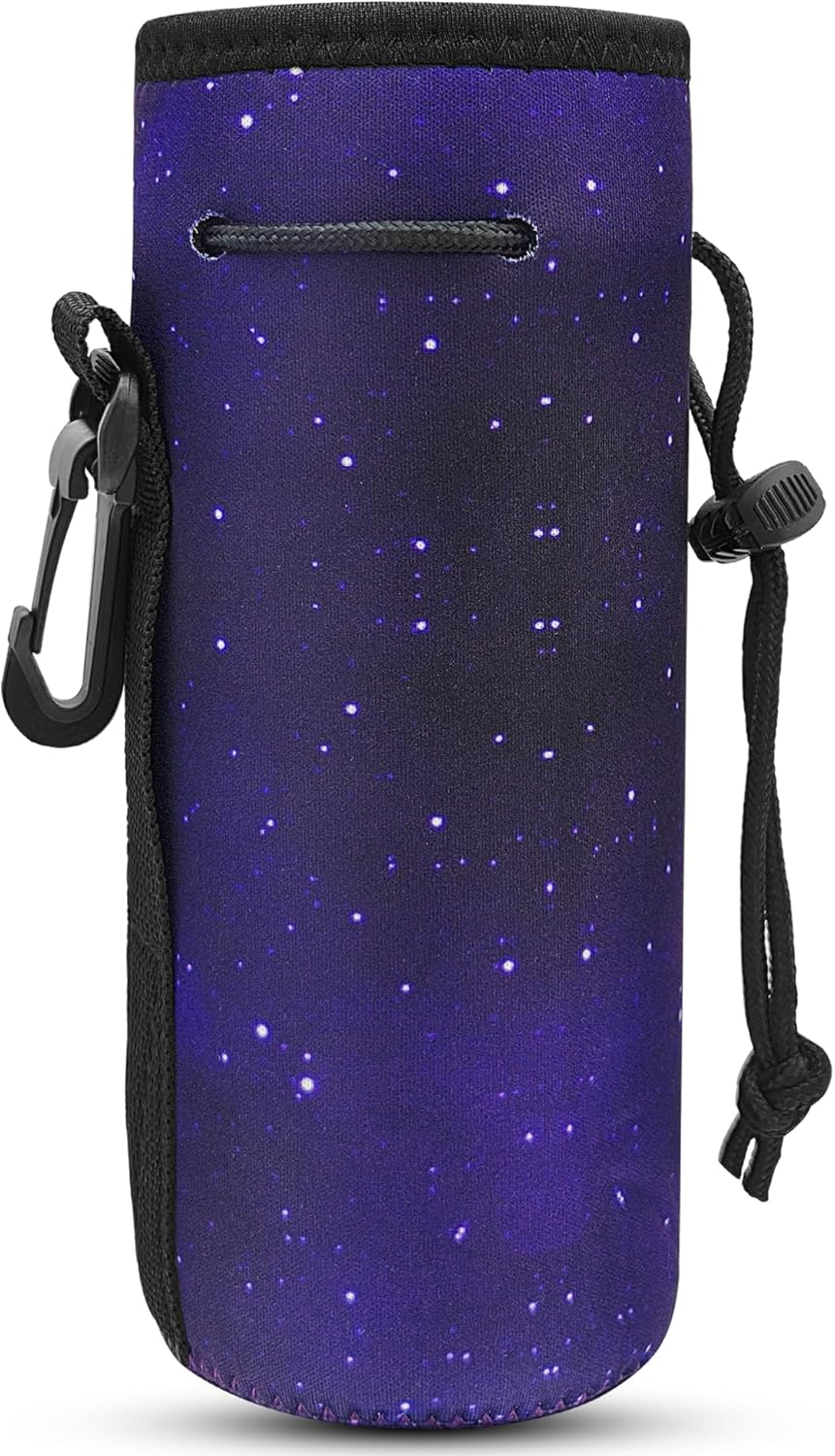 Water Bottle Carrier,Insulated Neoprene Water Gym Travel bottle Holder Bag Protector Sleeve Case Pouch Cover 0.6L or 0.75L, Great for Stainless Steel and Plastic Bottles (BLUE)
