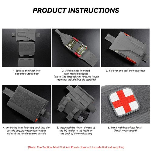 Qavctw Molle Tactical Pouch Belt Ifak Micro Med Pouch with TQ Holder, Mini First Aid for Purse Medical Pouch Portable Micro Trauma Kit Empty EDC Bag Ifak Refill First Aid Kit Bag