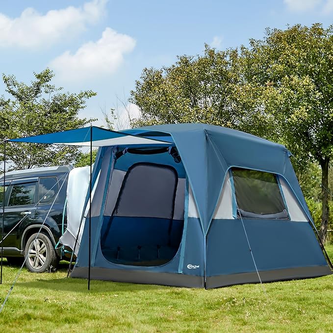 Portal 5-Person SUV Tent with Porch, 2-in-1 Car Camping Tent, Water-Resistant & Windproof, Trunk Tent with 2 Doors for Travel & Outdoor Adventures