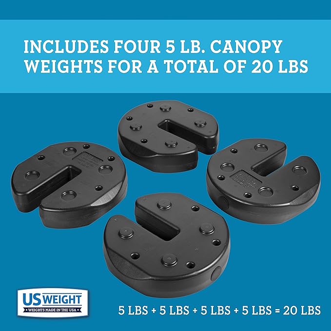Impact 4'x4' Pop up Changing Dressing Room & US Weight Tailgater Canopy Weights with No-Pinch Design for Easy, Safe Installation, and Removal to Secure Tents, Canopies, and Umbrellas at Outdoor Events