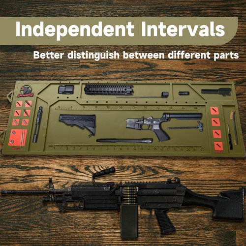 Cazacomzy Gun Cleaning Mat with Magnetic Tool Stand, Complete Rifle Cleaning Kit for Pistol and Shotgu,Durable Gun Mat, Ideal for Gun Accessories,Glock, Ar-15,Gift for Dad,Green