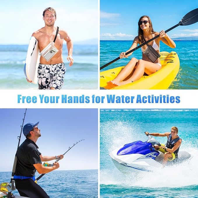 F-color Waterproof Fanny Pack - Waterproof Phone Pouch with Waist Strap - Cruise Essentials 2025 Must Haves Waterproof Pouch Dry Bag Keep Phone Valuables Safe for Beach Kayaking Boating Fishing