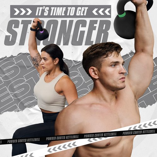 Yes4All Powder Coated Cast Iron Kettlebell Single Dark Red - 36 KG / 79 LB Strength Training Kettlebells Weight Set for Full Body Workout, Home Gym