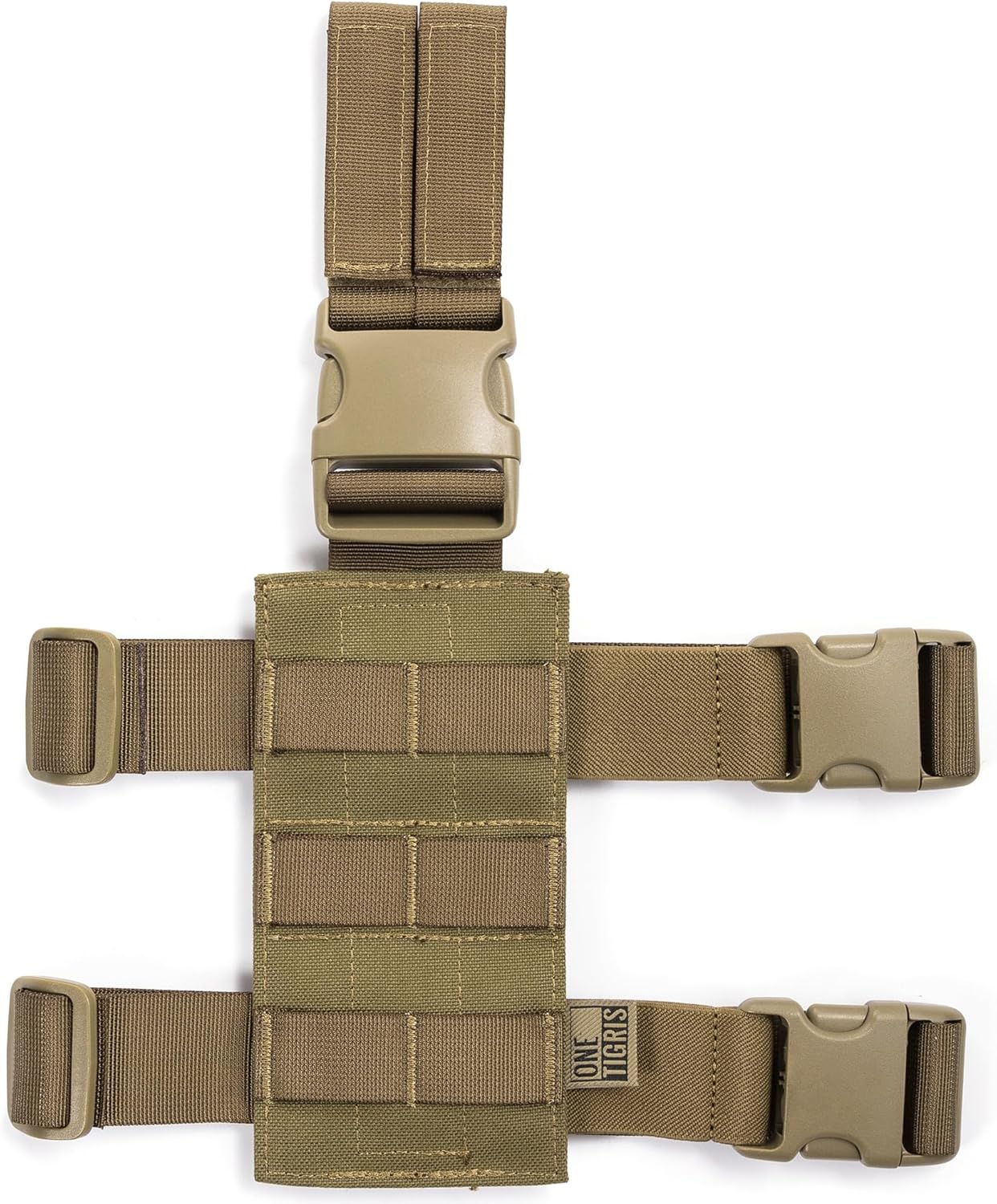 OneTigris Mini Molle Panel for Tools, Drop Leg Platform Minimalist Adjustable Thigh Rig for Flashlight Green