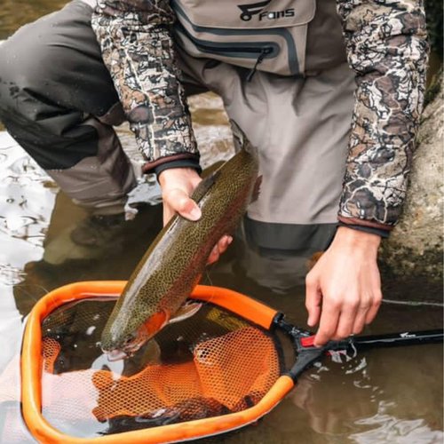 8Fans Extendable Fishing Net, Foldable Floating Landing Net,Non-Slip Hi-vis Grip, Ideal for Kayak Wading Fishing (40"/102cm Full (Telescopic Pole))