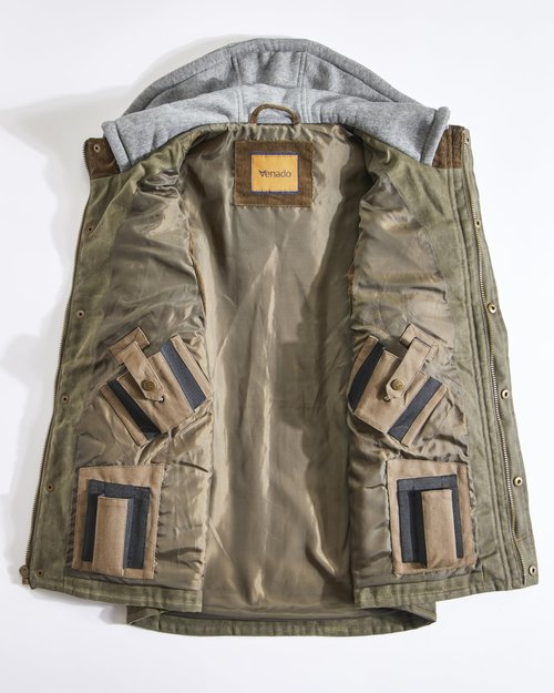 Venado Defender Concealed Carry Hooded Vest - Interior Conceal Carry Pockets (Moss, 2XL)