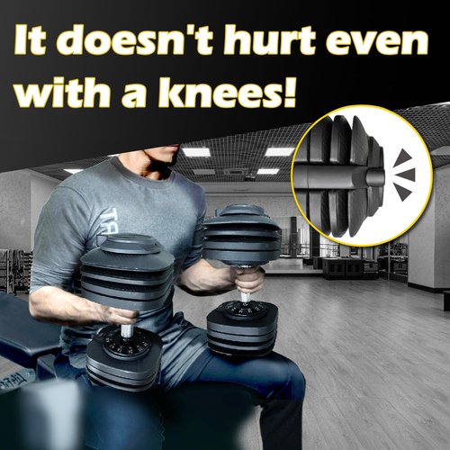 BodyTech Quick adjustable dumbbell 88LBS 40KG Black Anti slip metal handle 1pcs 16 in 1 Strength Training and Fitness Workouts with free weight adjustment Suitable for Home Gym Space saver