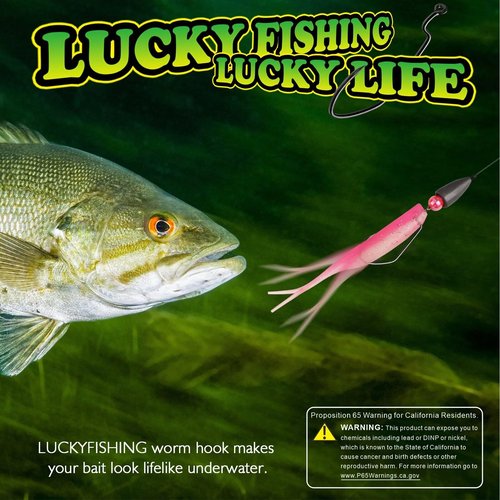 LUCKYFISHING EWG Hooks Worm Hooks for Bass Fishing 50PCS Offset Texas Rig for Freshwater Saltwater Size 3/0