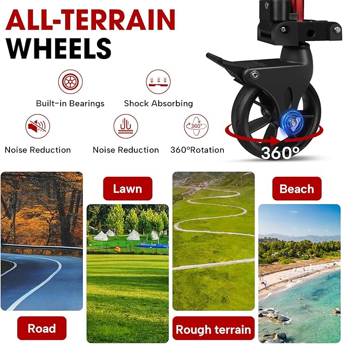 Foldable Outdoor Utility Cart - All-Terrain Wheels & Heavy Duty Design, Large Capacity for Camping, Grocery, Beach Use - AREFFA Collapsible Wagon