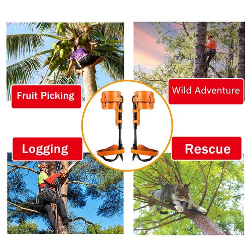 timiland Tree Climbing Spikes Set，Tree Climbing Gear，Adjustable Length Design,Alloy Steel Pole Climbing Spurs,Hunting and Observation,Fruit Picking (Set H)