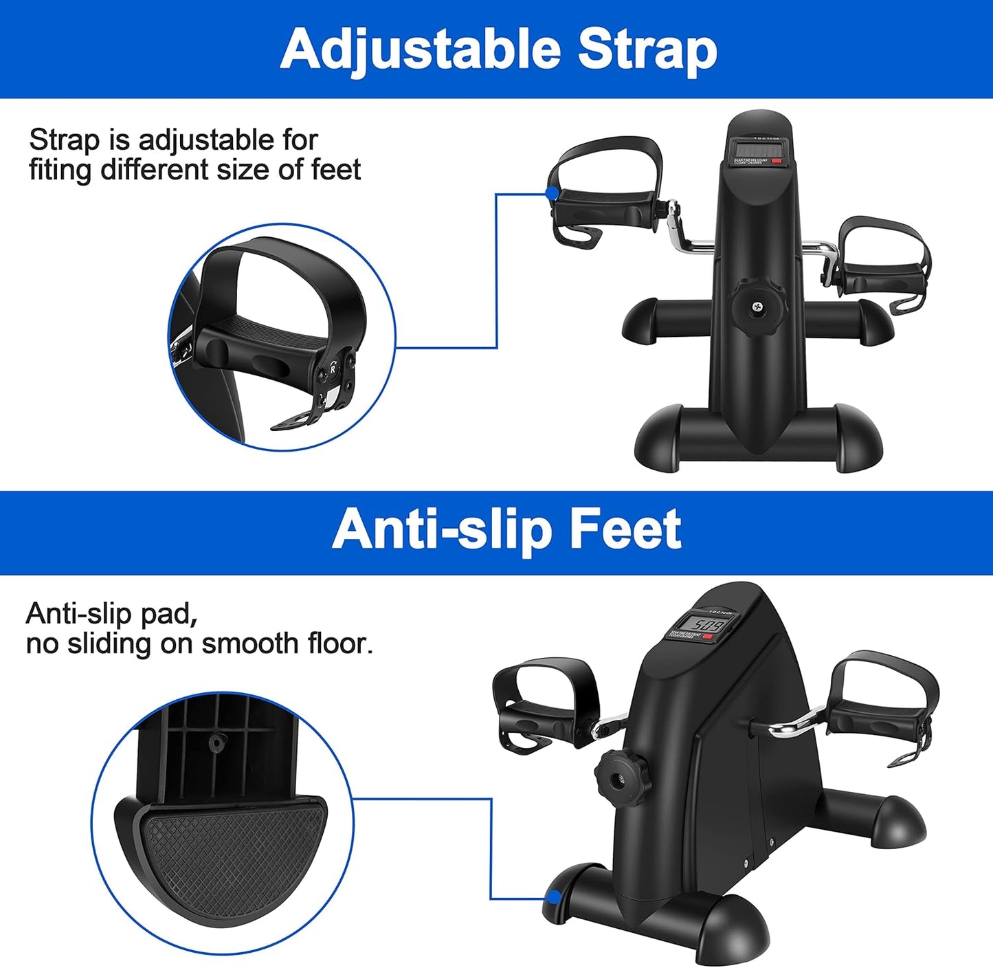 Pedal Exerciser Mini Exercise Bike for Leg and Arm Cycling Recovery Exercise Low Resistance Portable Bike