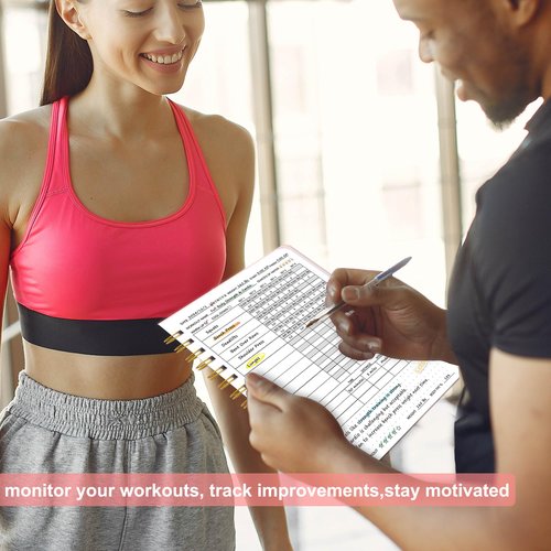 Workout Journal Fitness Planner for Women & Men, Undated Workout Log Book to Tracking Gym Sessions, Great Accessories to Achieving Your Wellness Goals, 6.3"x8.4", Pink