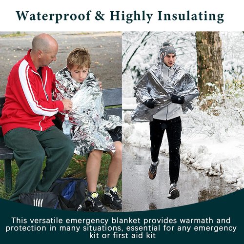 TLITLIING 4 Pack Emergency Mylar Blanket, Space Survival Kit - Perfect for Outdoors, Hiking, Camping - 82" x 51"