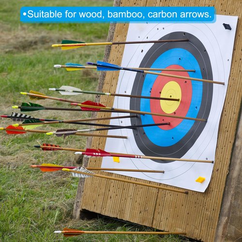 PATIKIL Arrows Vanes 50 Pack 4 Inch Arrow Turkey Feather Fletch Left Wing Fletching White for DIY Target Shooting