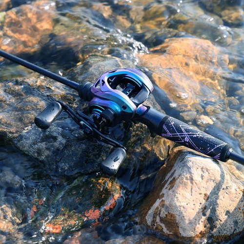 One Bass Fishing Rod Reel Combo, Colorful Fishing Reel, Spinning & Baitcasting Fishing Pole with SuperPolymer Handle-Casting- 6'0" -Right Handed