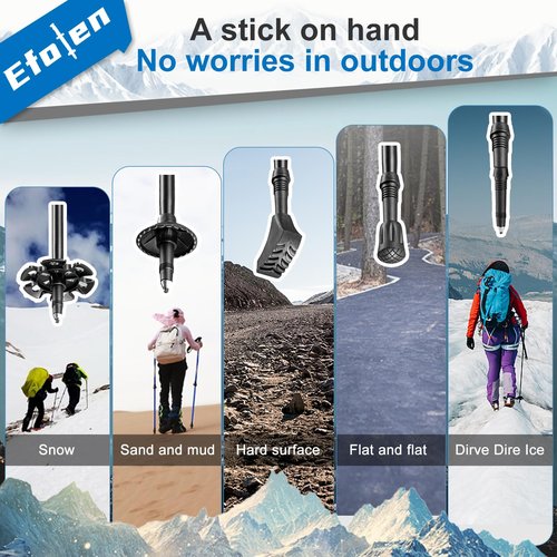Ultralight Aluminum Trekking Poles-Collapsible Hiking Poles,Comfort Handle with Rubber Grips,Lightweight Folding Outdoor Walking Sticks for Adult&Children,Hiking,Camping,Backpacking-2 Packs