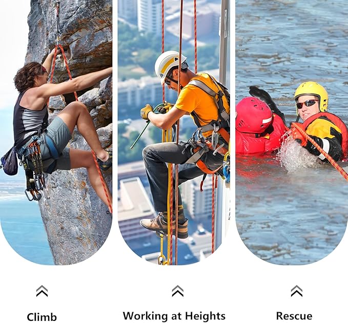 Arborist Rigging Rope - Red 1/2 in x 250 Ft Static Bull Rope for Climbing Tree Felling Pulling Various Outdoor Applications Construction Swing Sailing