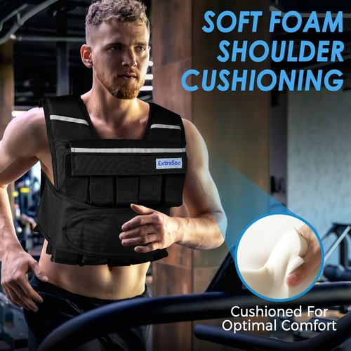 ExtreSpo Adjustable Weighted Vest for Men Women, 40lb Rucking Weight Vests Adjustable for Running, Training Workout, Jogging, Walking