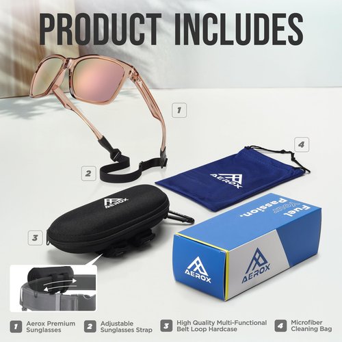AEROX Large-Fit Polarized Sunglasses for Running, Golf, Fishing, Driving and Cycling - UV Protection Sports Glasses for Men, Women