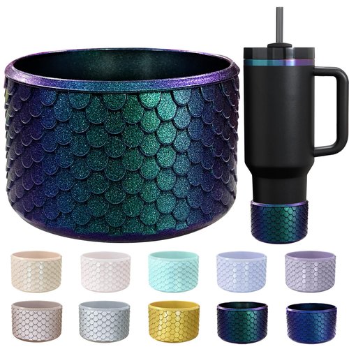 CEDIDJAC Silicone Boot for Hydroflask 12-24 Oz, IceFlow 20-30 Oz, Owala Tumbler 40 oz - Bottom Protector for Stanley Cup Accessories (Jungle Green)