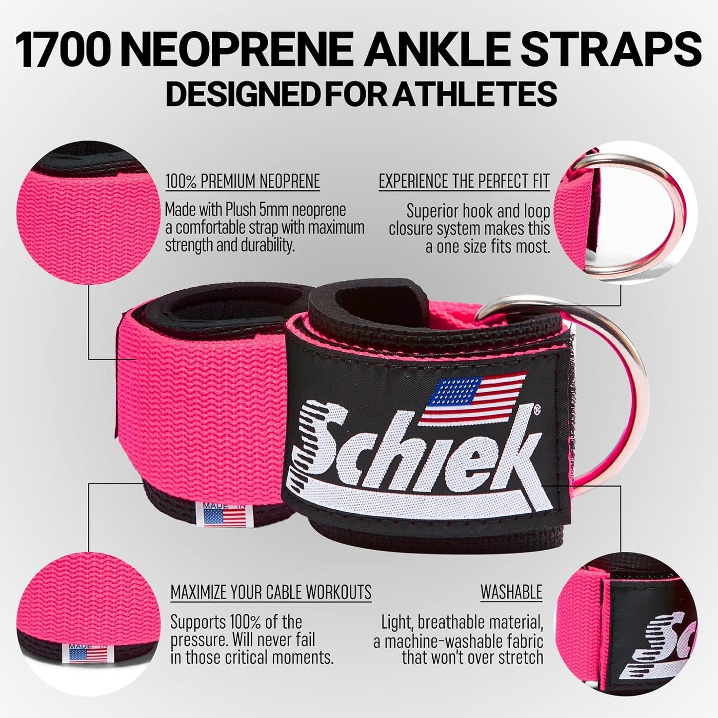 Schiek Sports Model 1700 Neoprene Ankle Straps
