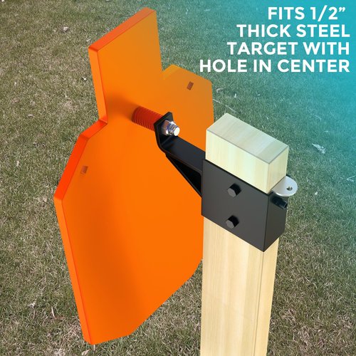 POOWEE 2x4 Steel Target Hanger - Ar500 Steel 2x4 Target Stand Brackets, Steel Plate Target Hanger,Ar500 Steel Plate Shooting Bracket,Target Hangers for Shooting Steel Targets (1Pcs 2x4 Target Hanger)