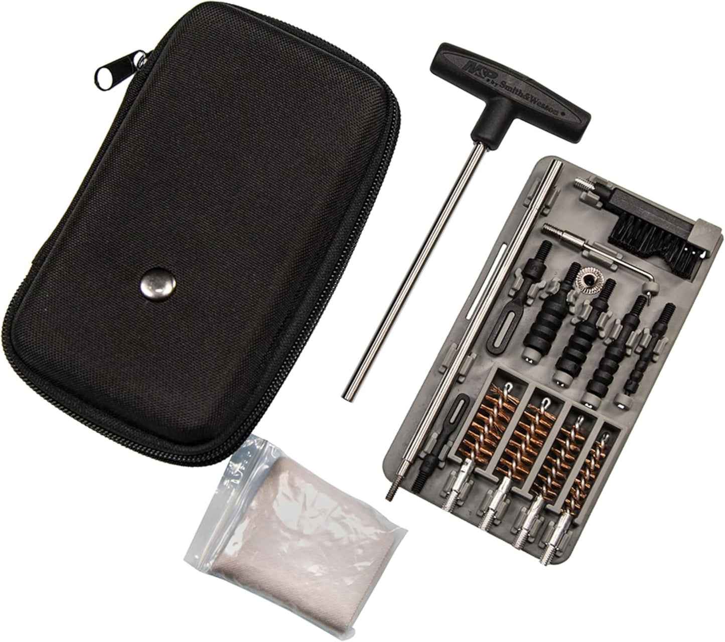 Smith & Wesson M&P Compact Pistol Cleaning Kit for .22 9mm .357 .38 .40 10mm and .45 Caliber Handguns, Black