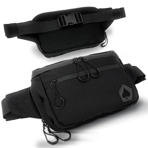 HighSpeedDaddy Carry Fanny Pack - 500D Water-Resistant Nylon, Quick Access CCW Pocket, YKK AquaGuard Zippers, EDC Bag with Adjustable Waist (upto 49"),Everyday Carry for Men & Women- Black