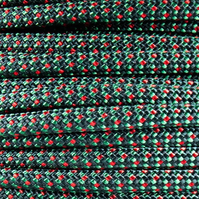 Paracord Planet Holiday Colors 550 Paracord – Great for DIY, Bracelets, and Lanyards – Mistletoe (50 Feet)