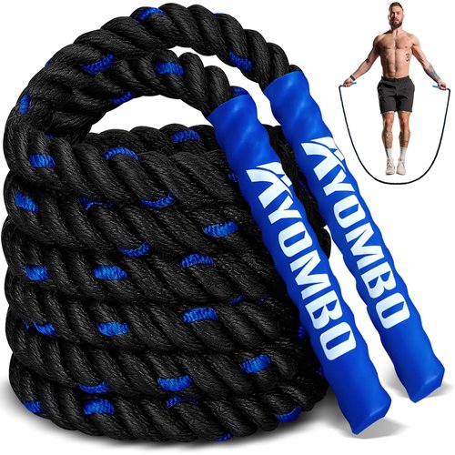 Ayombo Jump Rope, Home Gym Weighted Jump Rope, 1.5lb Heavy Jumprope for Men Women kids, Workout Equipment Accessories for Exercise,Improve Speed and Training Muscle, Full Body Exercise at Home