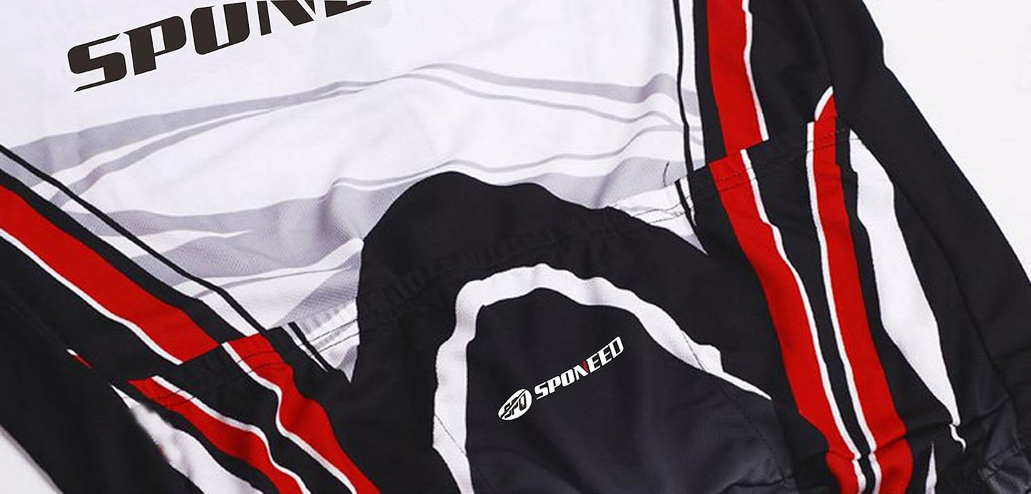 sponeed Men's Bicycle Shirts Long Sleeve Biker Jerseys Full Zipper Winter Cycling Gear Breathable
