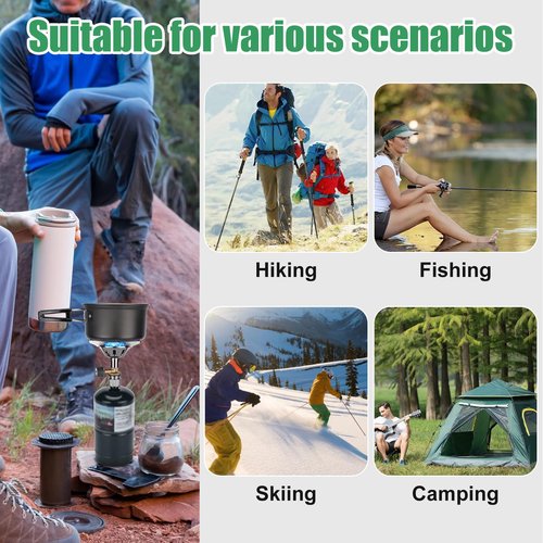 WADEO Camping Propane and Isobutane Stove, Single Burner Camp Stove with Piezo Ignitor, Portable Backpacking Stove for Outdoor Cooking, Hiking, Camping Trips, Beach and Car Camping(Fuel not included)
