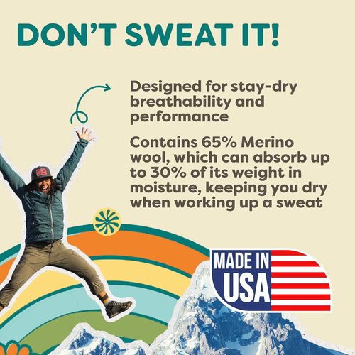 FITS Teton Light Hiker Merino Wool Crew Socks For Men and Women, Lightweight, Breathable, Whole Foot Comfort
