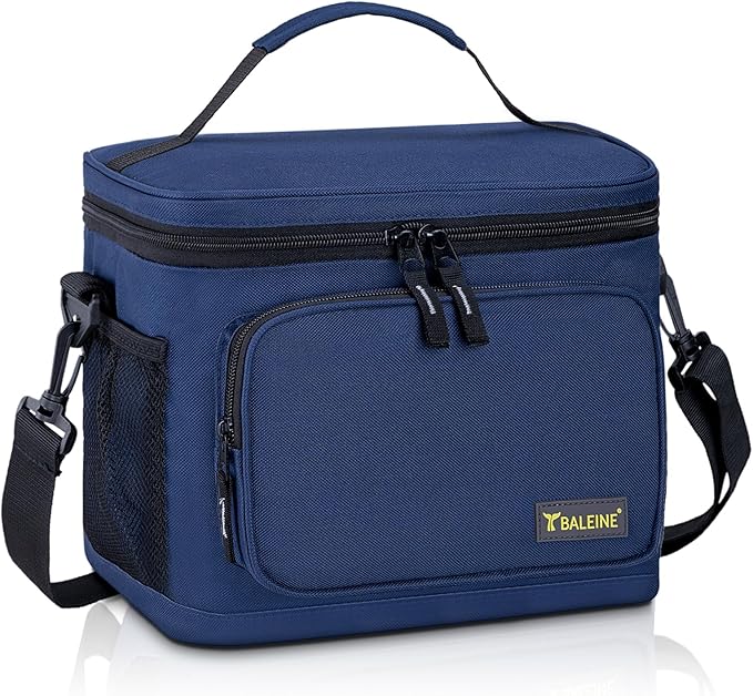BALEINE Insulated Lunch Bag for Men Women, 22 Can Leakproof Cooler Bag with Adjustable Shoulder Strap for Work Picnic, Lunch Box for Women Men (Large, Blue)