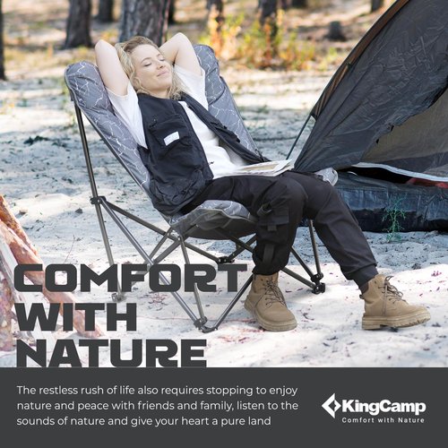 KingCamp Butterfly Chair Oversized XL Camping Chairs for Adults Padded Folding Comfy Camp Chairs 300lbs Heavy Duty with High Back for Bedroom Living Room Dorm Rooms Outdoor Patio Lawn
