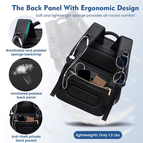 REXMONA Backpack Cooler Lunch Backpacks Double Decker Lunch Box,Insulated Backpacks Lunch Cooler Bags, Lightweight Leakproof Lunchbox Back Pack for Women Men to Travel,Picnic,Hiking,Beach,Camping