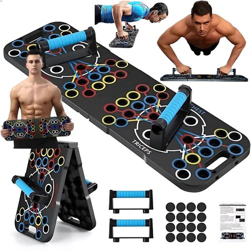 Push-Up Board Foldable | 56-in-1 Pushup Board & Push Up Bar | Home Gym & Workout Equipment | Pilates Board & Fitness Equipment for Strength Training | Men and Women Workout Gear