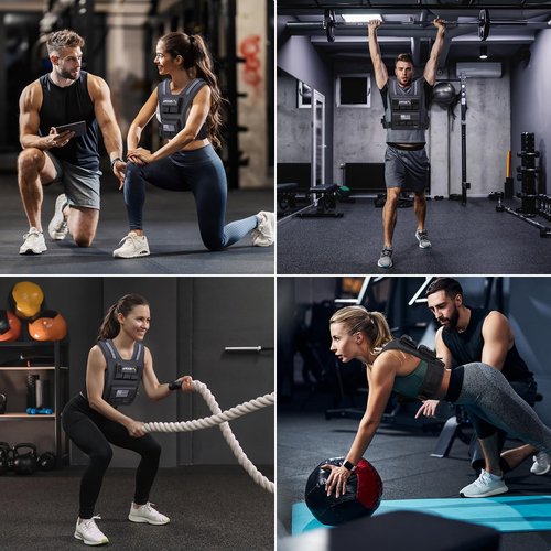 APEXUP Adjustable Weighted Vest Men 20lbs/30lbs/40lbs Weights with Reflective Stripe, Weight Vest Woman Workout Vest for Strength Training Running Walking (40 lbs)