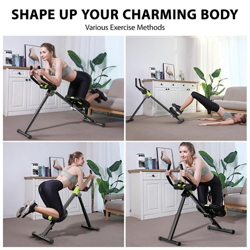 Ab Workout Equipment, Ab Machine for Home Gym Fitness, Ab Trainer Exercise Equipment for Abdominal Exercise and Strength Training (Black)