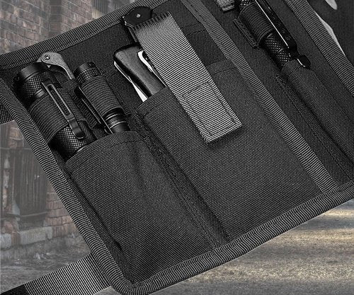 LZBMIEF Tactical Map Case Multifunctional Map Pouch with Pen EDC Tool Holder Map Protector Foldable Map Storage Bag with Clear Window for Reading Map while Outdoors or Hiking (Khaki)