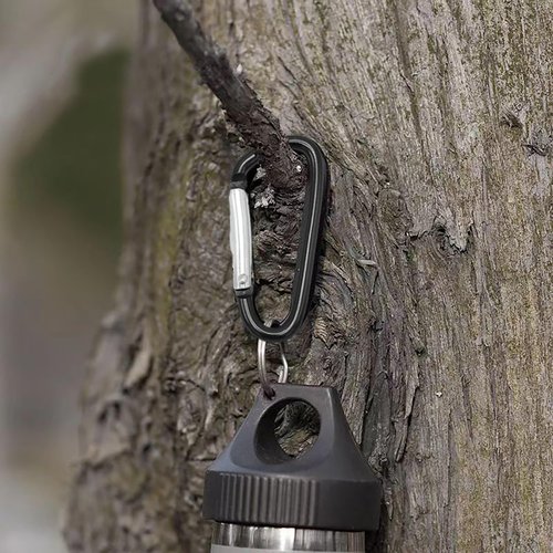 FLONSA 20 Pack 1.8" Carabiner, Aluminum Carabiner Clip, D Ring Keychain Clip, Small Carabiner Clip, Carabiner for Keys, Camping, Hanging, Hiking, Dog Leash, and Everyday Use-Black