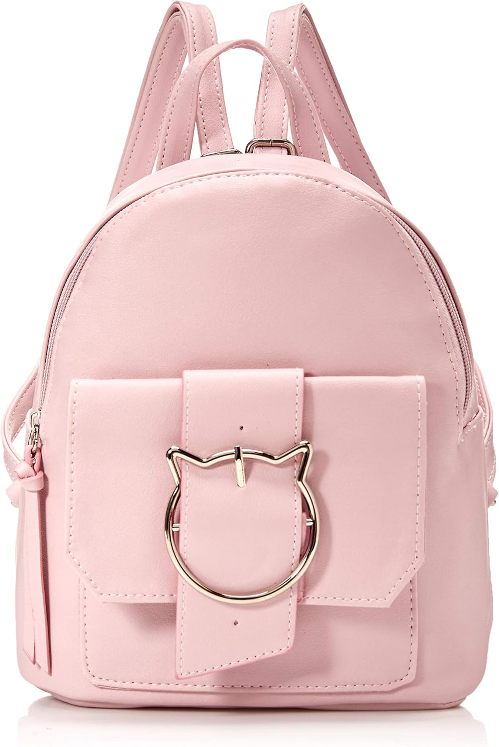 T-Shirt & Jeans Womens Back Pack with Cat Buckle, black
