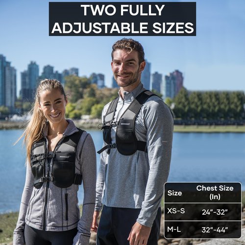 MIDNIGHT Water Resistant Running Vest - Reflective Vest for Running, 7 Pockets for Extra Storage, Lightweight Phone Holder for Men & Women