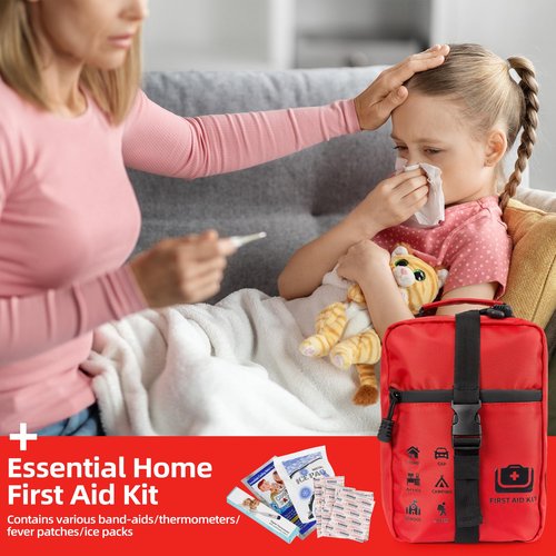 PronteeAid 400pcs Large First Aid Kit, Premium Emergency Medical Kit with Basic First Aid Supplies, Ideal for Traveling, Outdoors, Climbing, Car, Camping, Emergency Preparedness