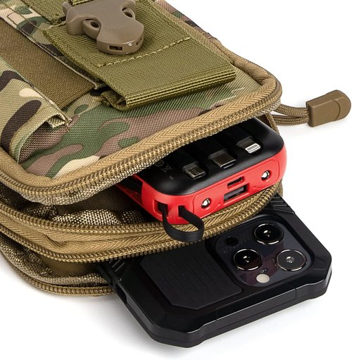 IronSeals Tactical Molle Pouch Compact Utility Waist Bag Phone Holster Holder for 4.7"-6.9" iPhone 15 Pro Max/15 Pro/14 Plus/14 Pro Max/14/13 Pro Max/13 Pro/12 Pro Max/11 Pro Max
