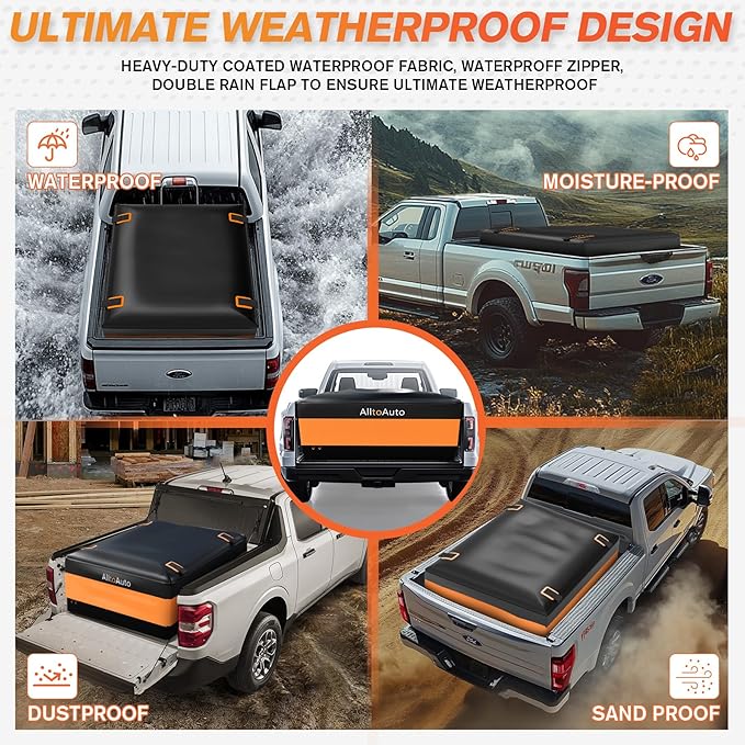 Truck Bed Cargo Bag Plus, 35 Cubic Feet (58''x48''x22''), 100% Waterproof 600D Heavy Duty, Fits Any Truck, Simple and Convenient for Installation