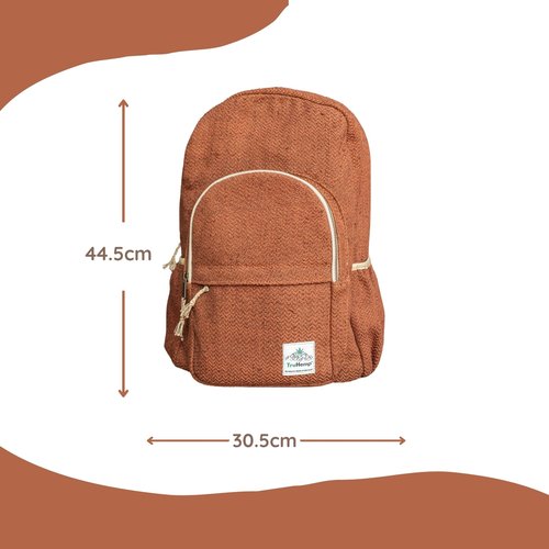 TruHemp Classic Hemp Backpack, Brown – Stylish & Durable Backpack, Comfortable Adjustable Straps, Multiple Compartments, Ideal for Travel, Hiking & Daily Use